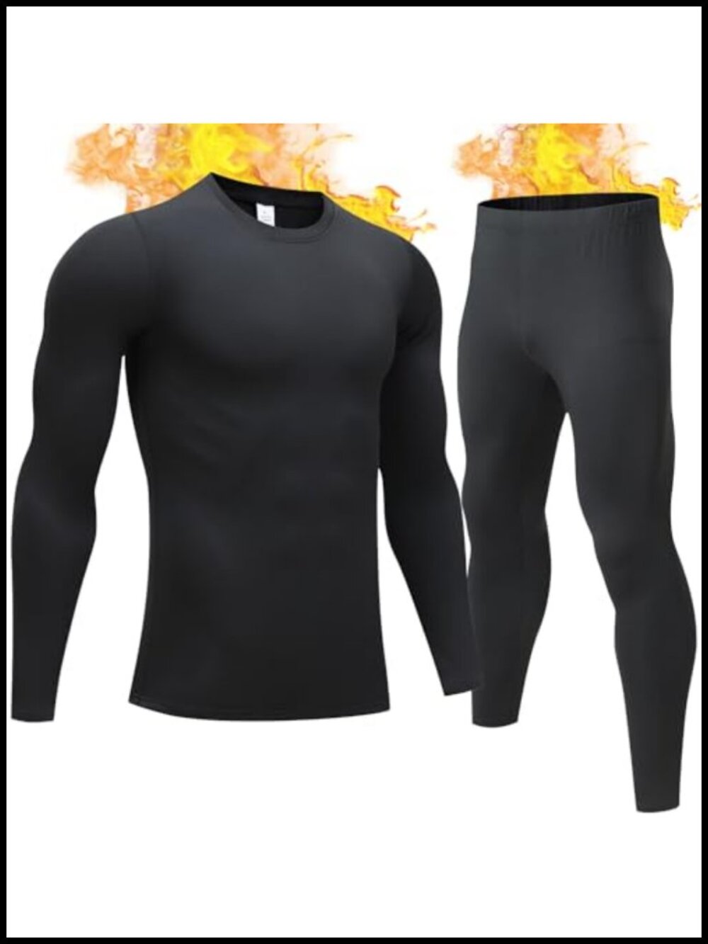 Men's Thermal Underwear Set Fleece Lined Long Johns Base Layer Winter